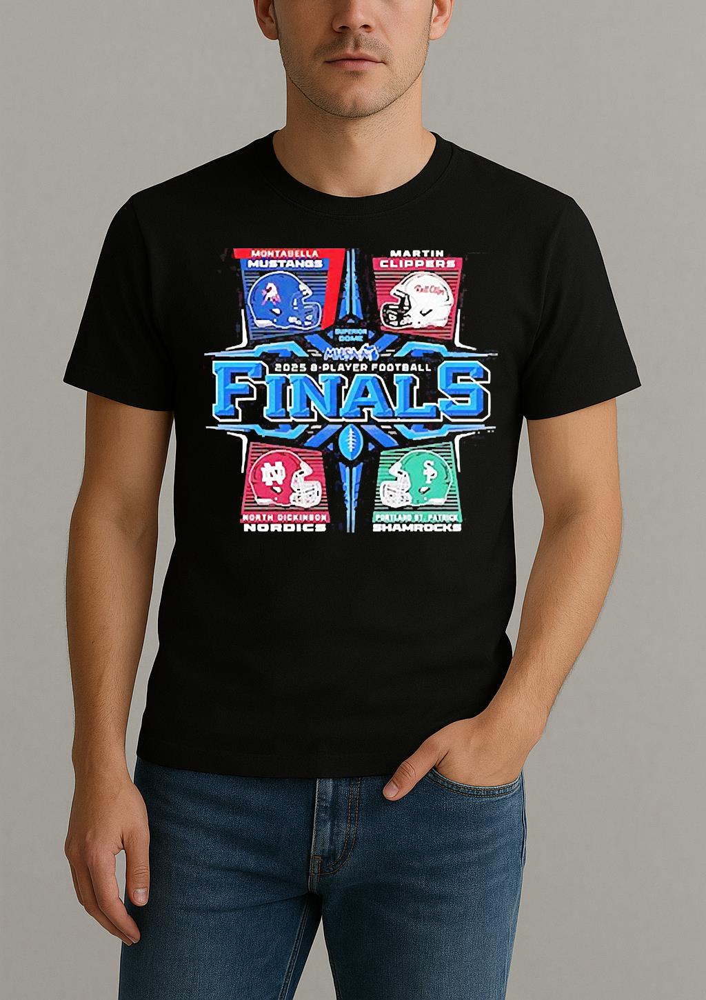 2025 Mhsaa 8 Player Football Finals Hetmets Shirt by Bino Shirt – Custom Graphic T-Shirt