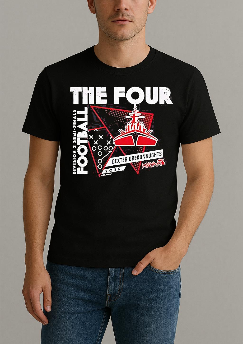 Dexter Dreadnaughts The Four 2025 Mhsaa Football D2 Finals Shirt by Bino Shirt – Custom Graphic T-Shirt