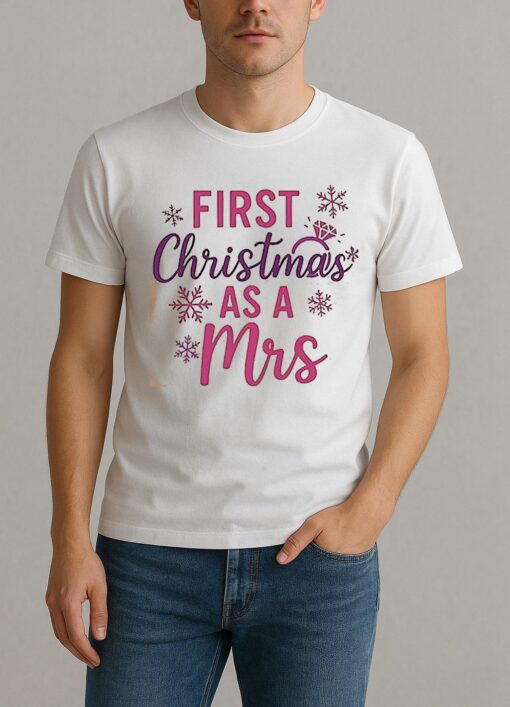 First Christmas As A Mrs 2025 Shirt