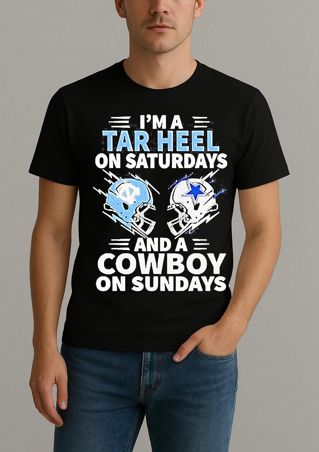 Im A Tar Heel On Saturdays And A Cowboy On Sundays Shirt by Bino Shirt – Custom Graphic T-Shirt