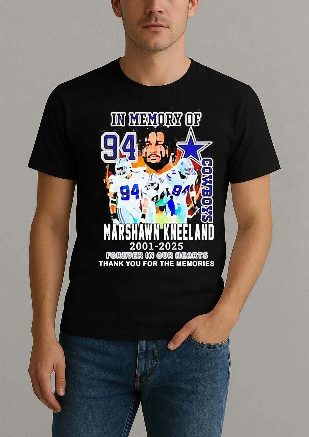In Memory Of Cowboys Marshawn Kneeland 2021 2025 Forever In Our Hearts T Shirt by Bino Shirt – Custom Graphic T-Shirt