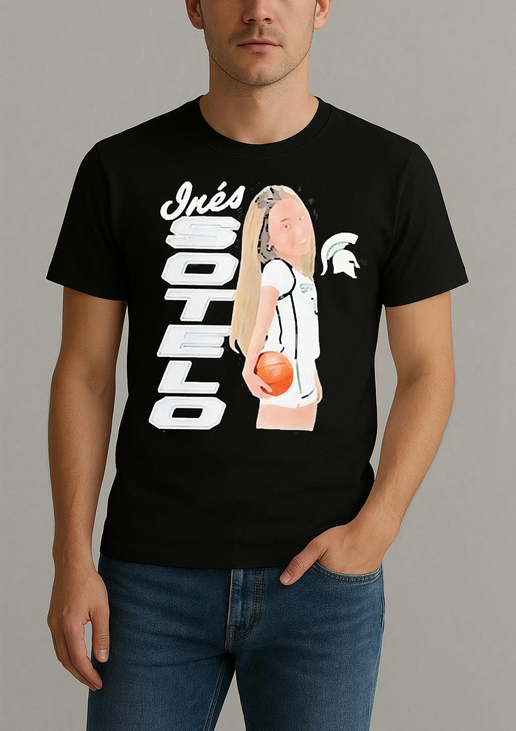 Ines Sotelo Michigan State Spartans Caricature Shirt by Bino Shirt – Custom Graphic T-Shirt