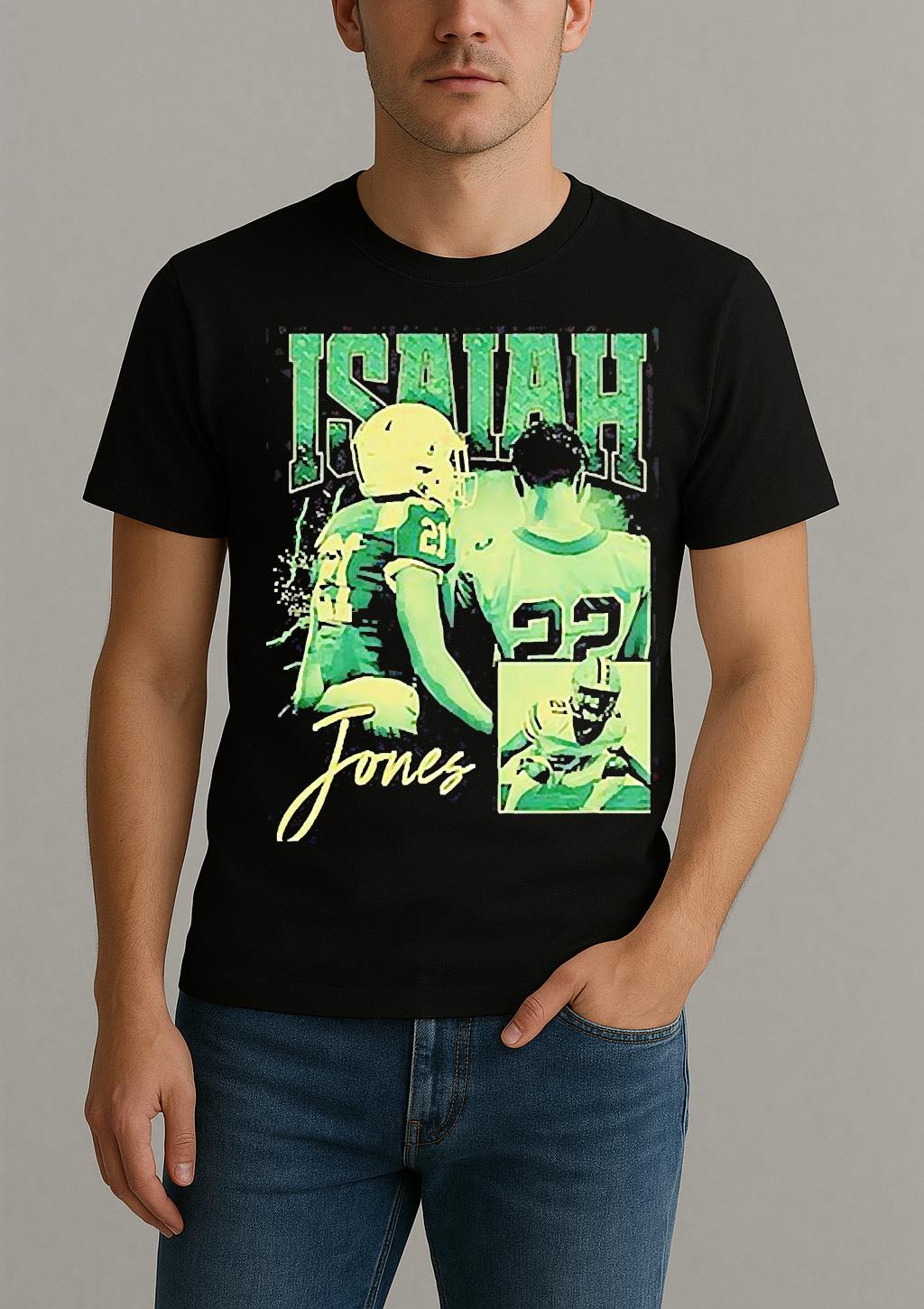 Isaiah Jones Defensive Back Graphic Shirt by Bino Shirt – Custom Graphic T-Shirt