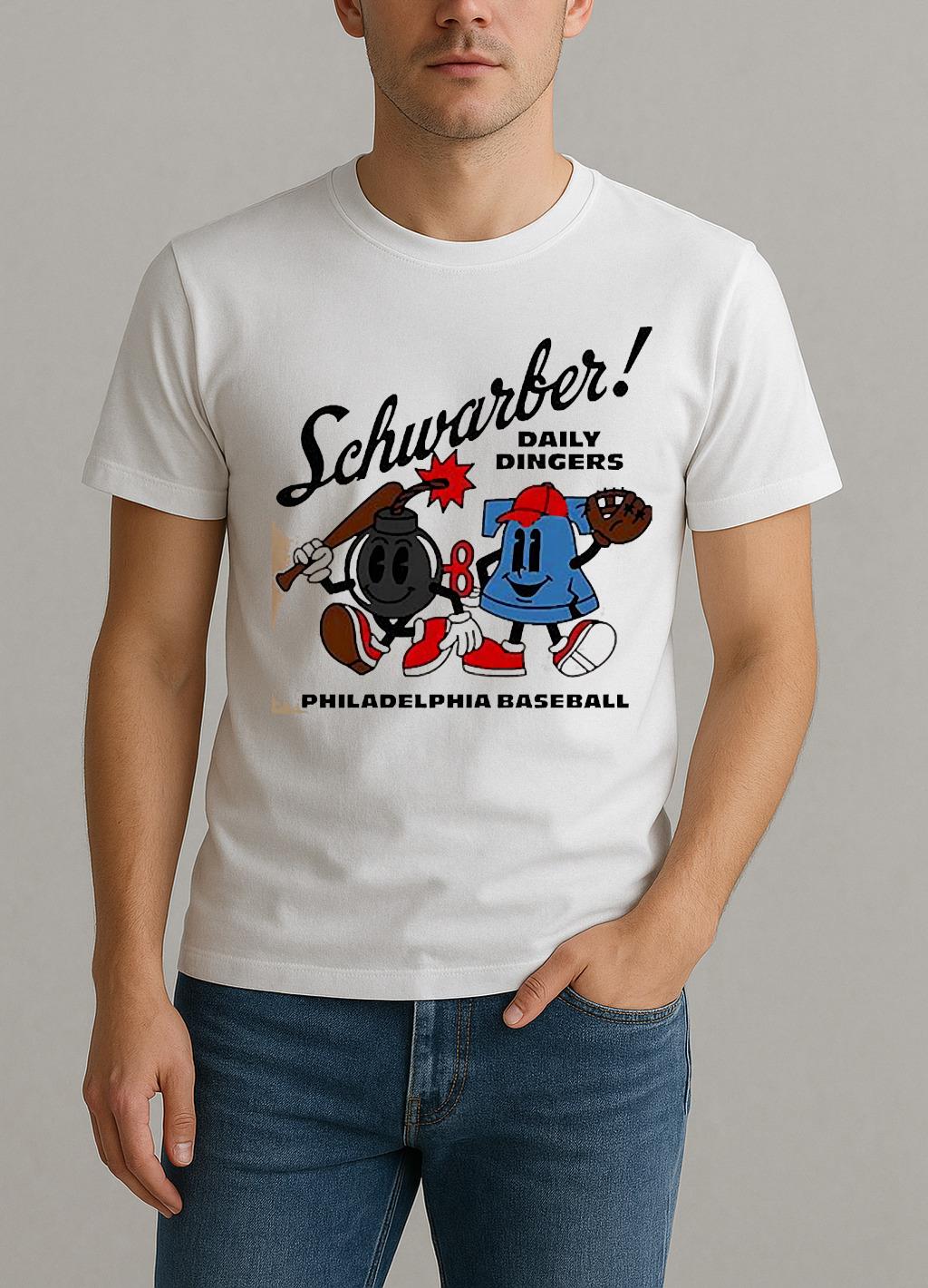 Kyle Schwarber Daily Dingers 2025 Superstar Cartoon Shirt by Bino Shirt – Custom Graphic T-Shirt