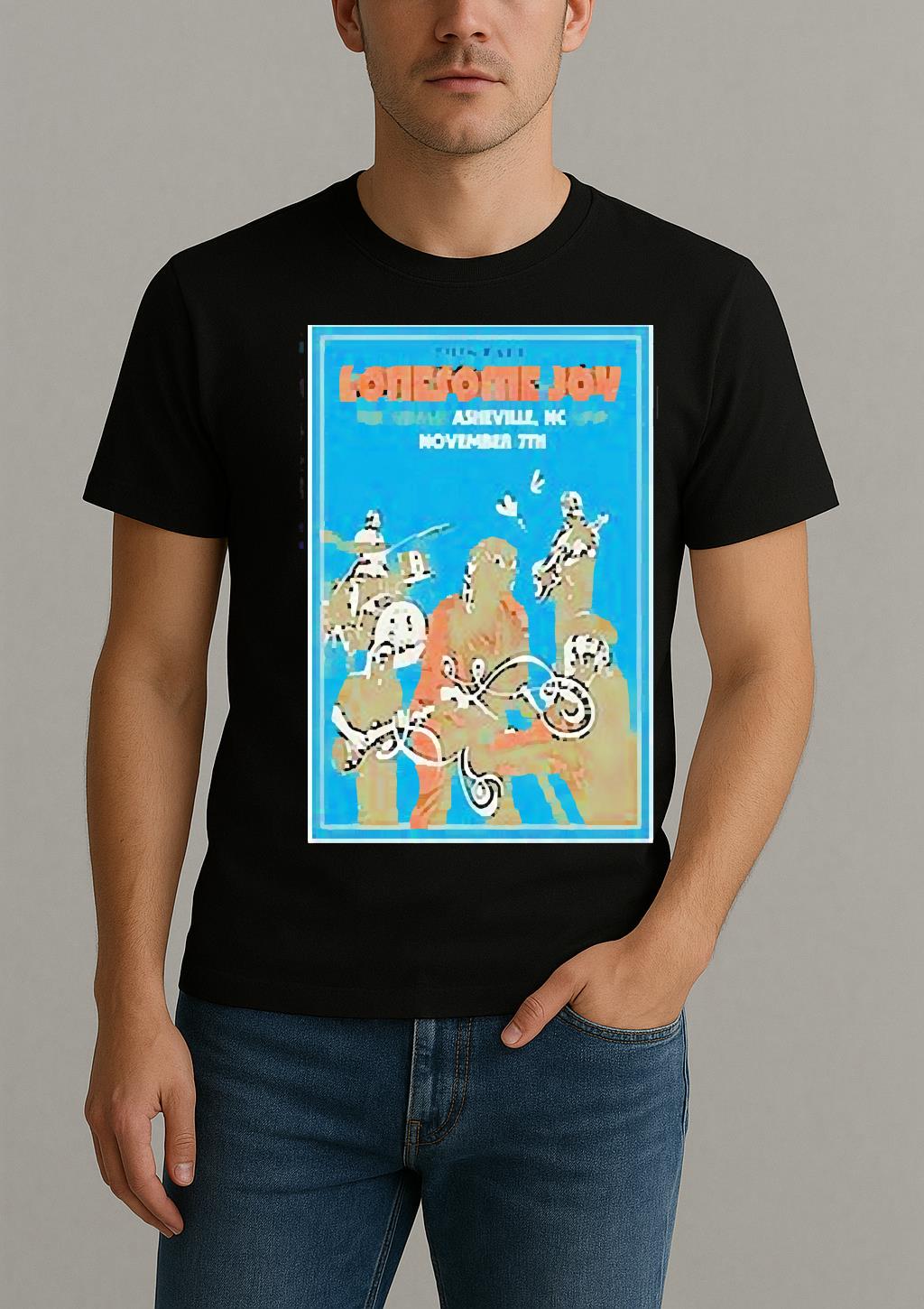 Lonesome Joy Asheville North Carolina Poster T Shirt by Bino Shirt – Custom Graphic T-Shirt