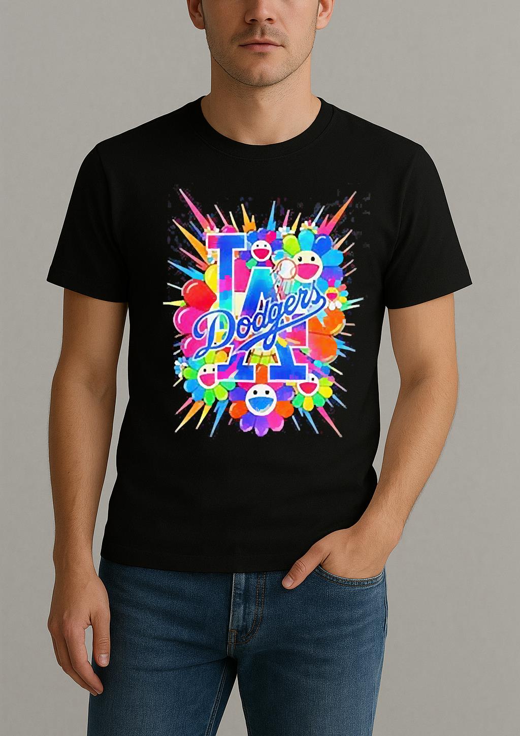 Los Angeles Dodgers Murakami Style Inspired T Shirt by Bino Shirt – Custom Graphic T-Shirt