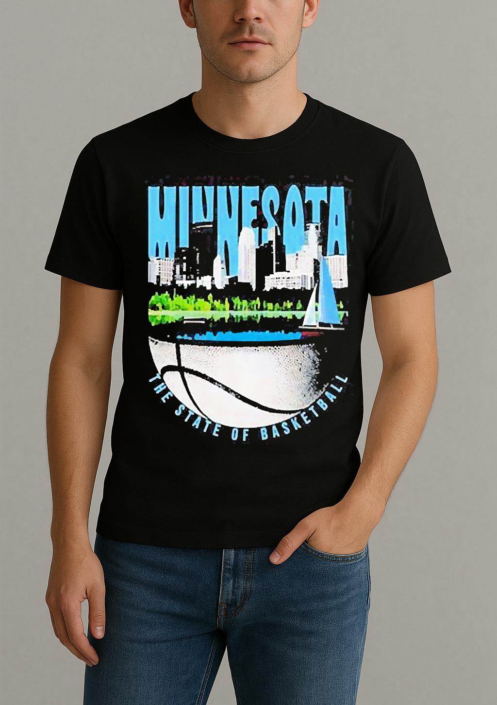 Minnesota City The State Of Basketball Shirt by Bino Shirt – Custom Graphic T-Shirt