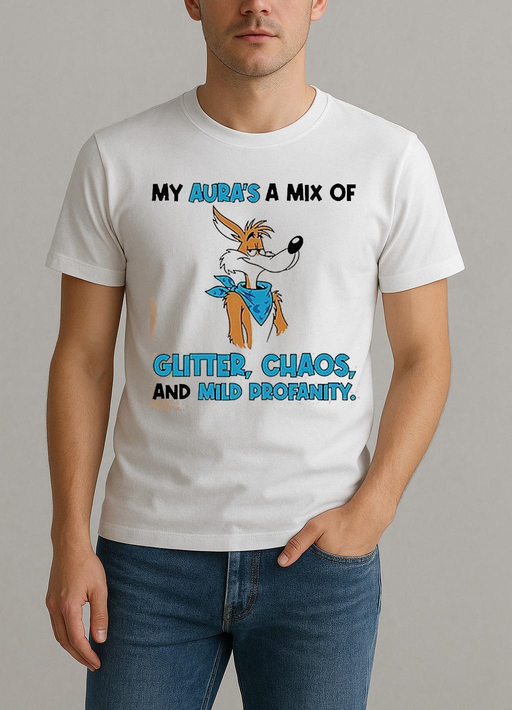 My Auras A Mix Of Glitter Chaos And Mild Profanity Shirt by Bino Shirt – Custom Graphic T-Shirt