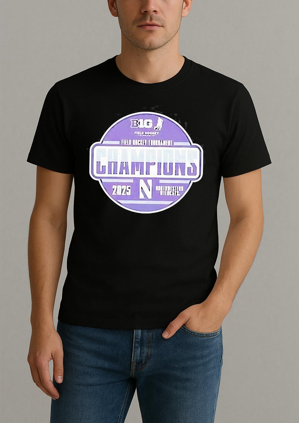 Northwestern Wildcats 2025 Big Ten Field Hockey Tournament Champions Logo Shirt by Bino Shirt – Custom Graphic T-Shirt