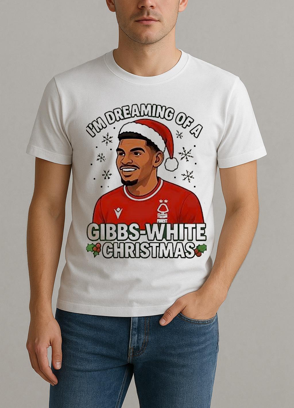 Nottm Forest Im Dreaming Of A Gibbs White Christmas Shirt by Bino Shirt – Custom Graphic T-Shirt