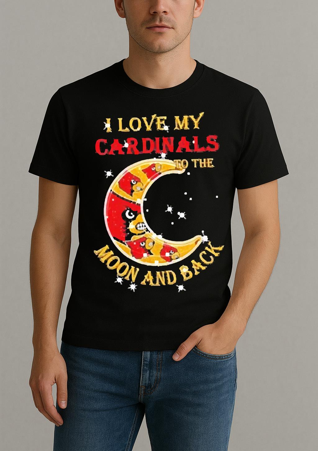Official I Love My Louisville Cardinals To The Moon And Back Shirt by Bino Shirt – Custom Graphic T-Shirt