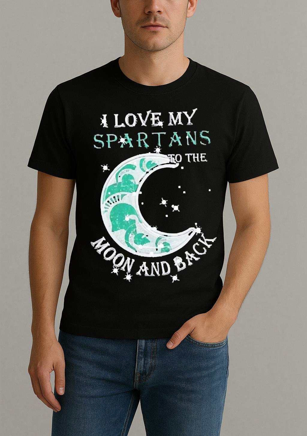 Official I Love My Michigan State Spartans To The Moon And Back Shirt by Bino Shirt – Custom Graphic T-Shirt