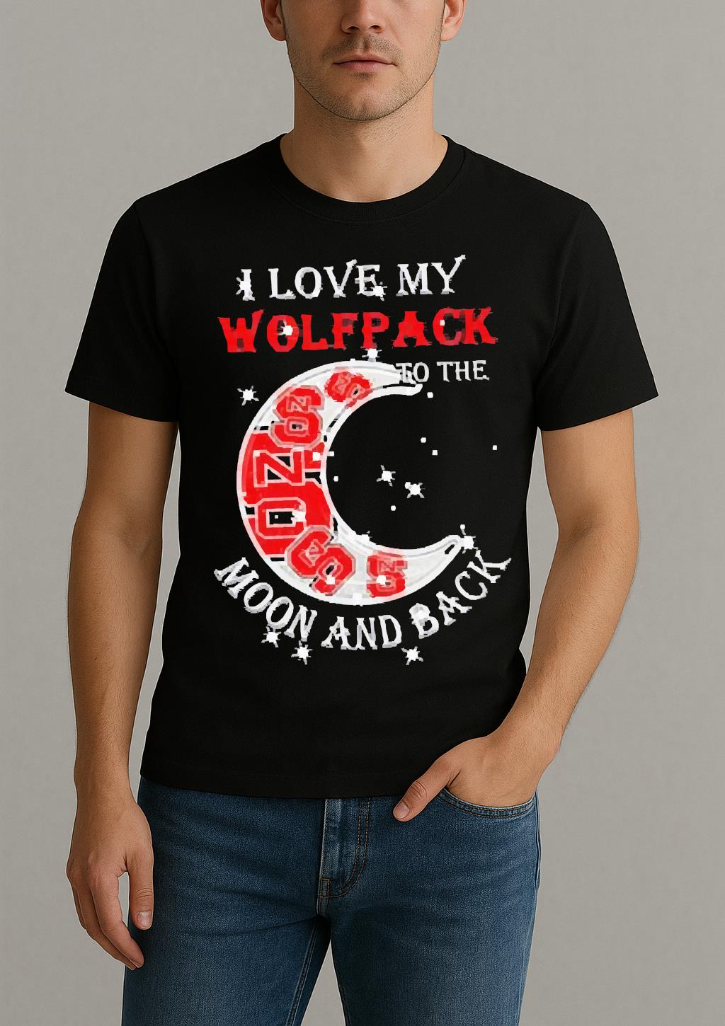 Official I Love My Nc State Wolfpack To The Moon And Back Shirt by Bino Shirt – Custom Graphic T-Shirt