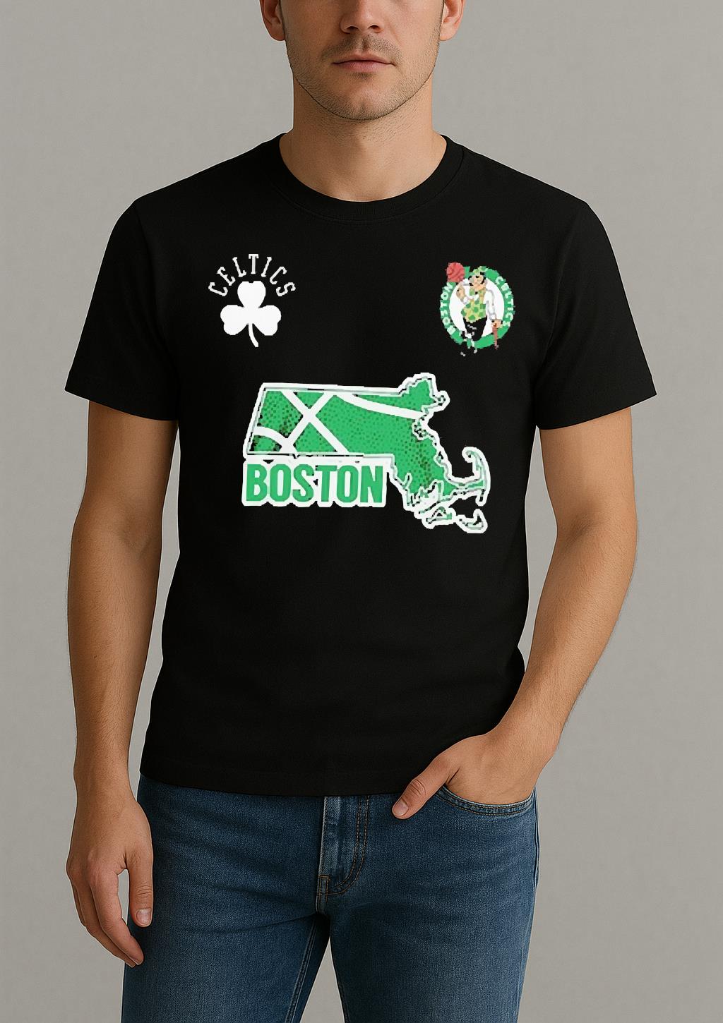Officials Boston Celtics Different Here Mascot Premium Shirt by Bino Shirt – Custom Graphic T-Shirt