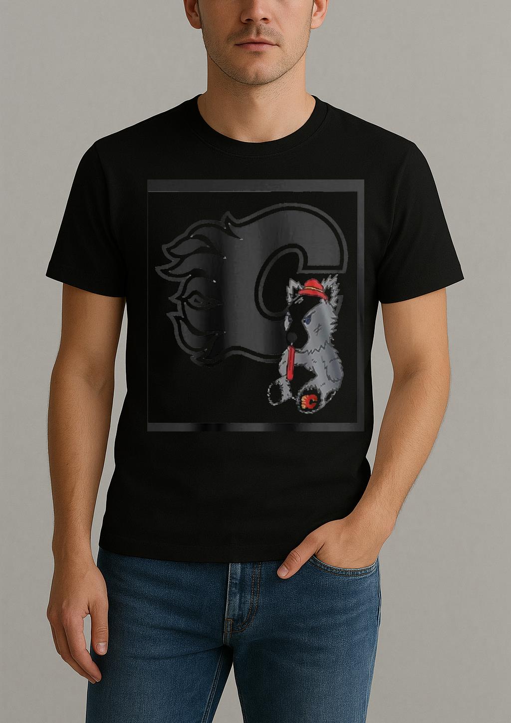 Officials Calgary Flames Plush Doll Mascot Logo Premium Shirt by Bino Shirt – Custom Graphic T-Shirt