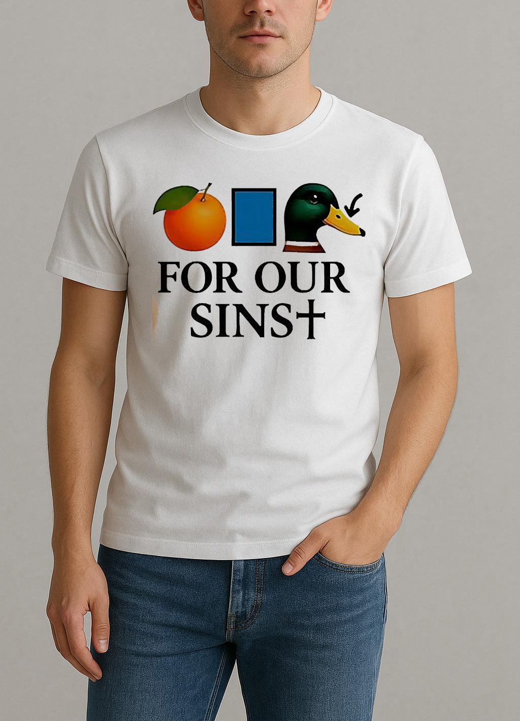Orange Duck For Our Sins Shirt by Bino Shirt – Custom Graphic T-Shirt