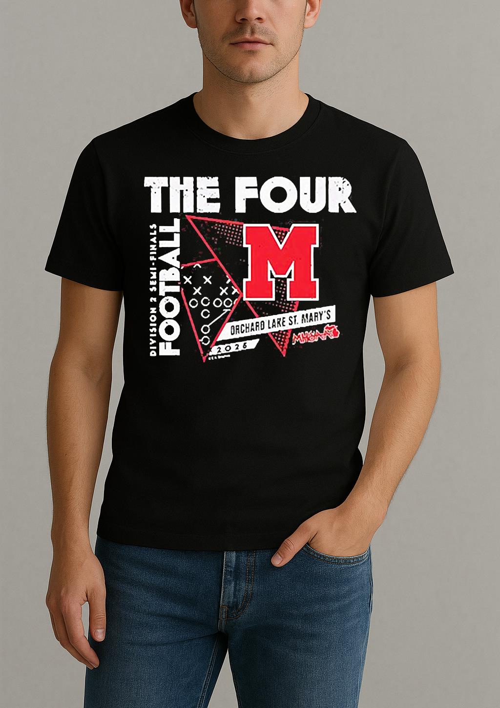 Orchard Lake St Marys The Four 2025 Mhsaa Football D2 Finals Shirt by Bino Shirt – Custom Graphic T-Shirt