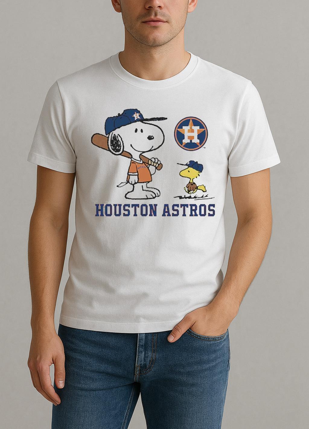Peanuts Snoopy Houston Astros Baseball Shirt by Bino Shirt – Custom Graphic T-Shirt