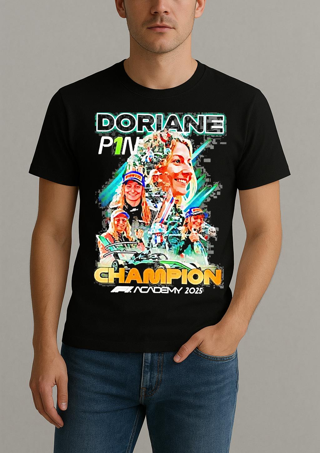 Premium Doriane P1n Champions F1 Academy 2025 T Shirts Sweater Hoodie by Bino Shirt – Custom Graphic T-Shirt