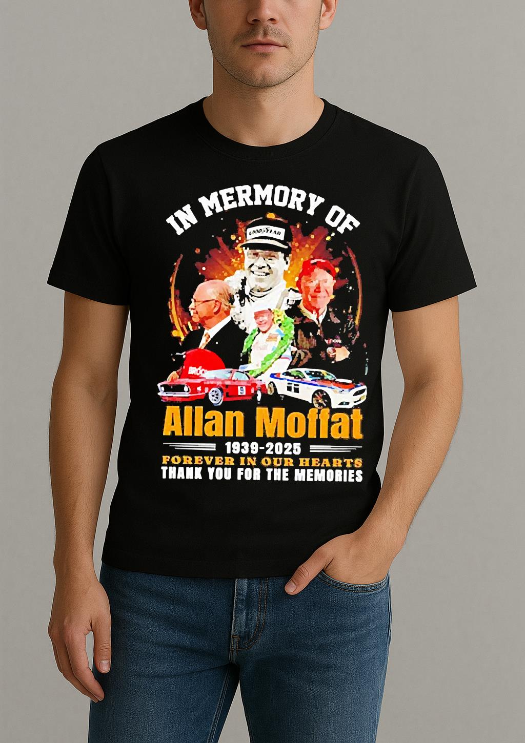 Premium In Memory Of Allan Moffat 1939 2025 Forever In Our Hearts Thank You For The Memories T Shirts Sweater Hoodie by Bino Shirt – Custom Graphic T-Shirt