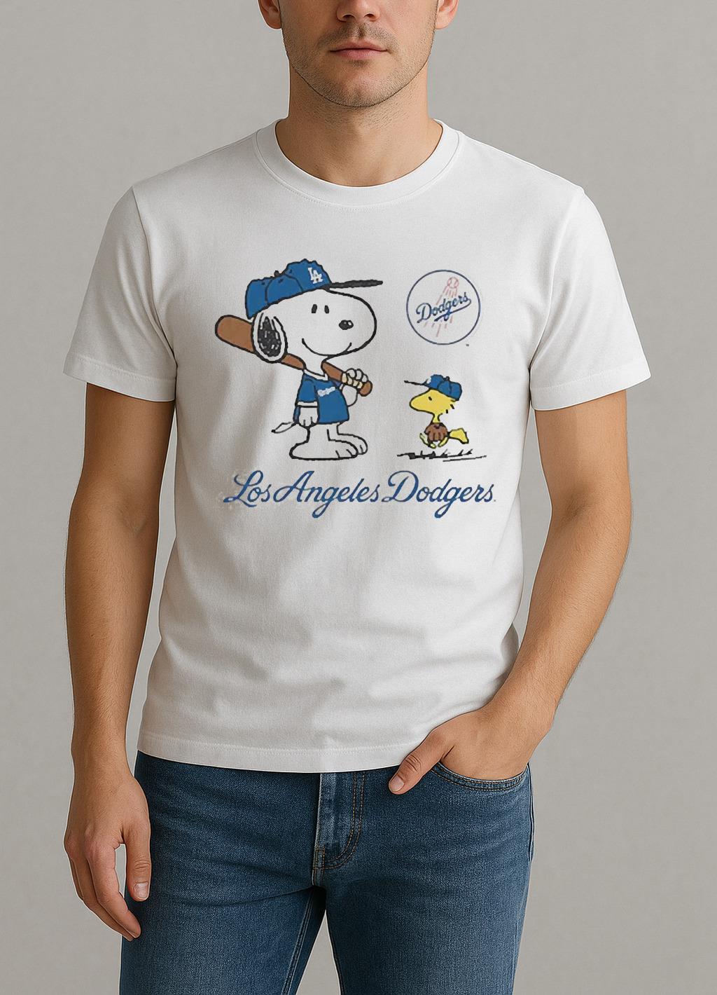 Premium Peanuts Snoopy Los Angeles Dodgers Baseball Shirt by Bino Shirt – Custom Graphic T-Shirt