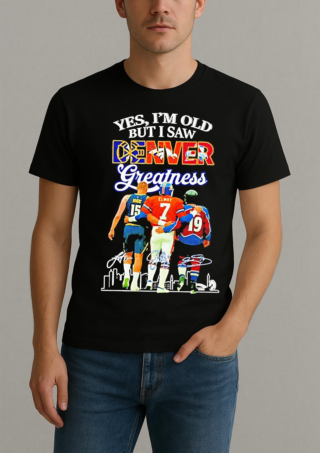 Premium Yes Im Old But I Saw Denver Greatness Signatures T Shirts Sweater Hoodie by Bino Shirt – Custom Graphic T-Shirt