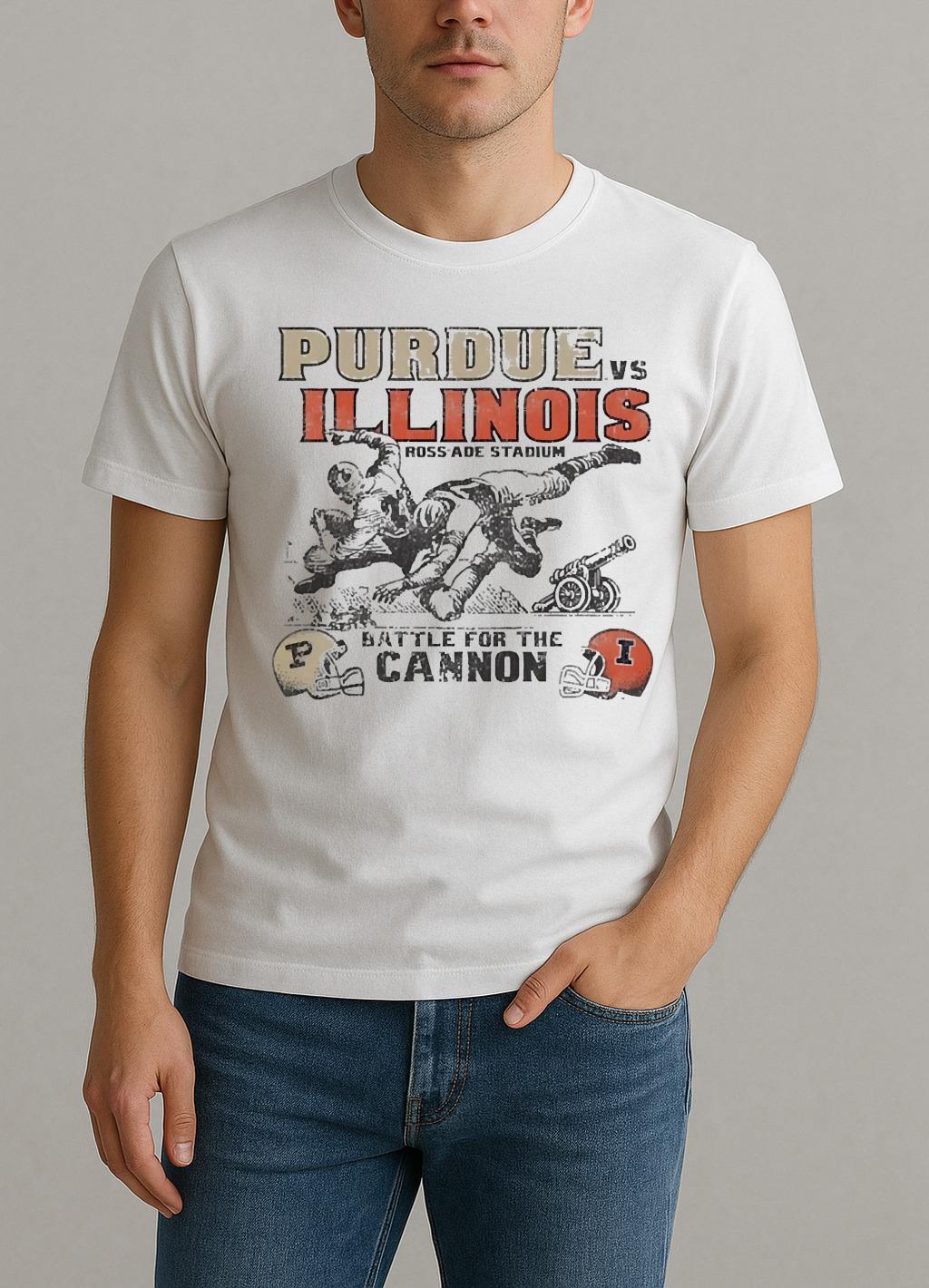 Purdue Boilermakers Vs Illinois Fighting Illini 2025 Battle For The Cannon Premium Shirt by Bino Shirt – Custom Graphic T-Shirt