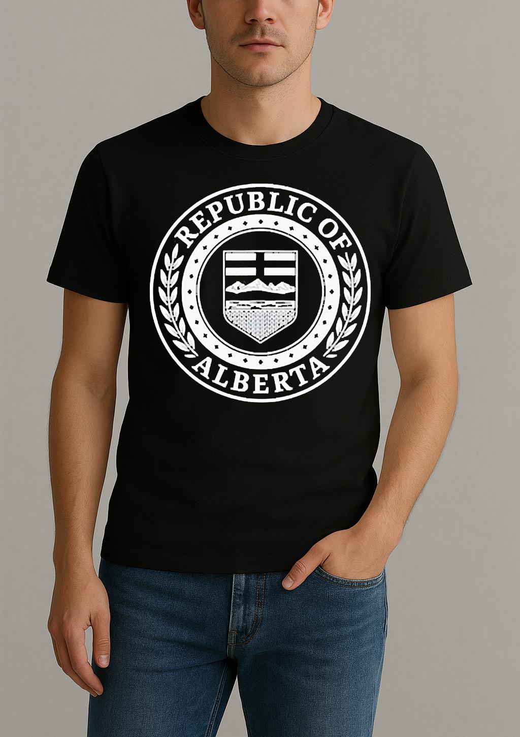 Republic Of Alberta Logo Shirt by Bino Shirt – Custom Graphic T-Shirt