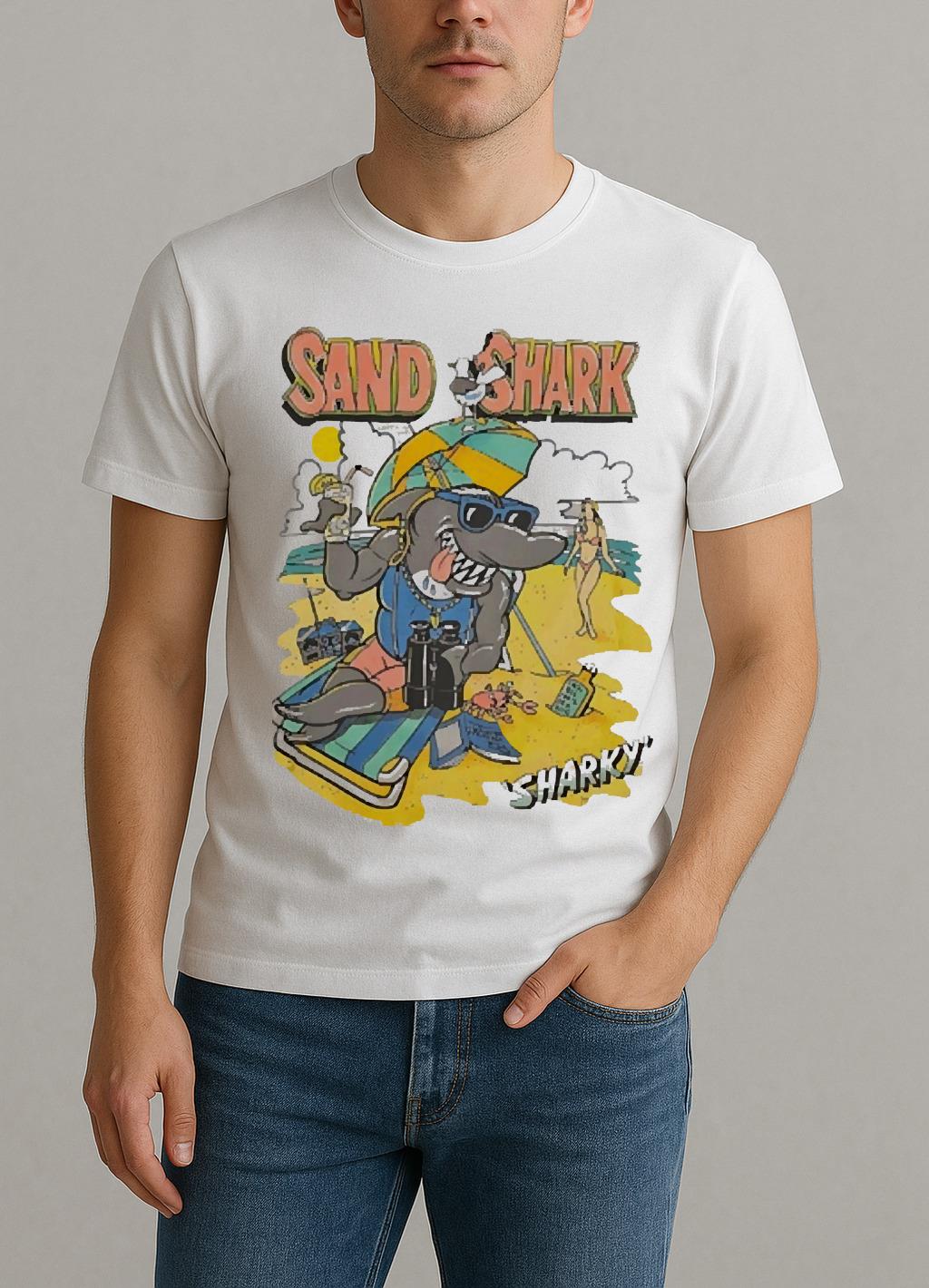 Sand Shark Sharky Vintage Premium Shirt by Bino Shirt – Custom Graphic T-Shirt