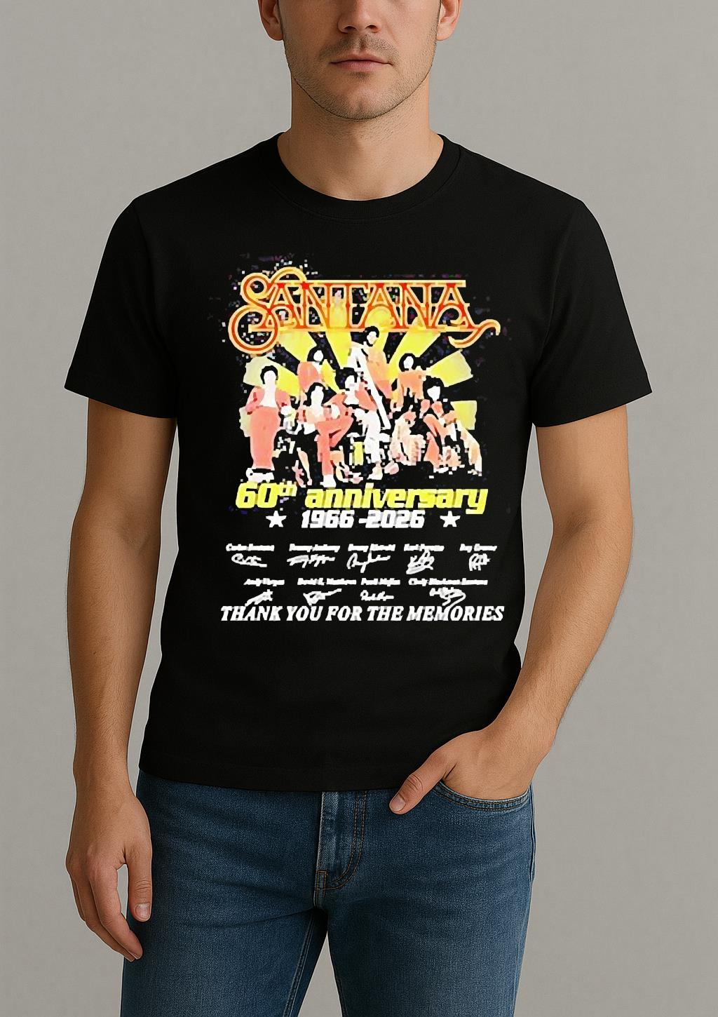 Santana 60Th Anniversary 1966 2026 Thank You For The Memories Shirt by Bino Shirt – Custom Graphic T-Shirt