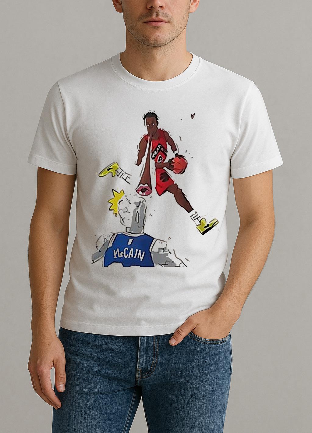 Scottie Barnes Blew A Kiss At Jared Mccain Paint Shirt by Bino Shirt – Custom Graphic T-Shirt