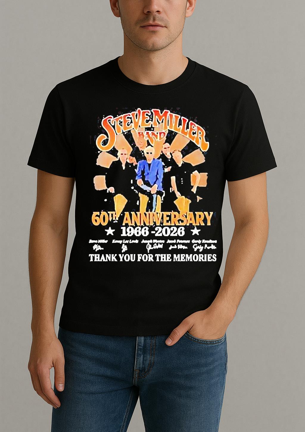 Steve Miller Band 60Th Anniversary 1966 2026 Thank You For The Memories Shirt by Bino Shirt – Custom Graphic T-Shirt