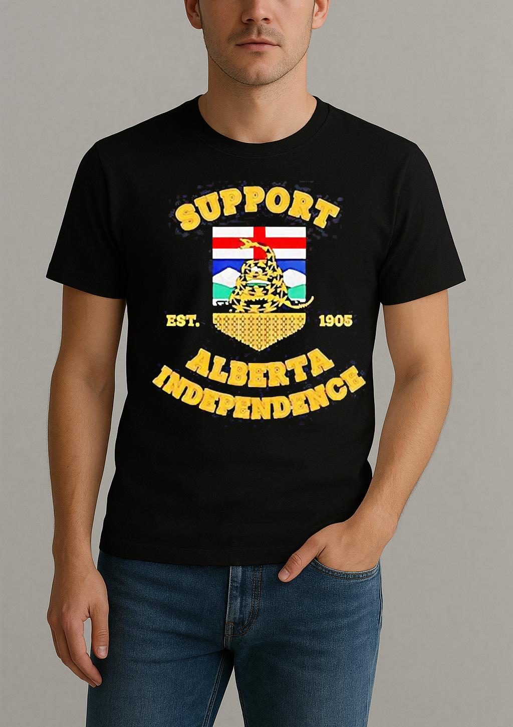 Support Alberta Independence Est 1905 Logo Shirt by Bino Shirt – Custom Graphic T-Shirt