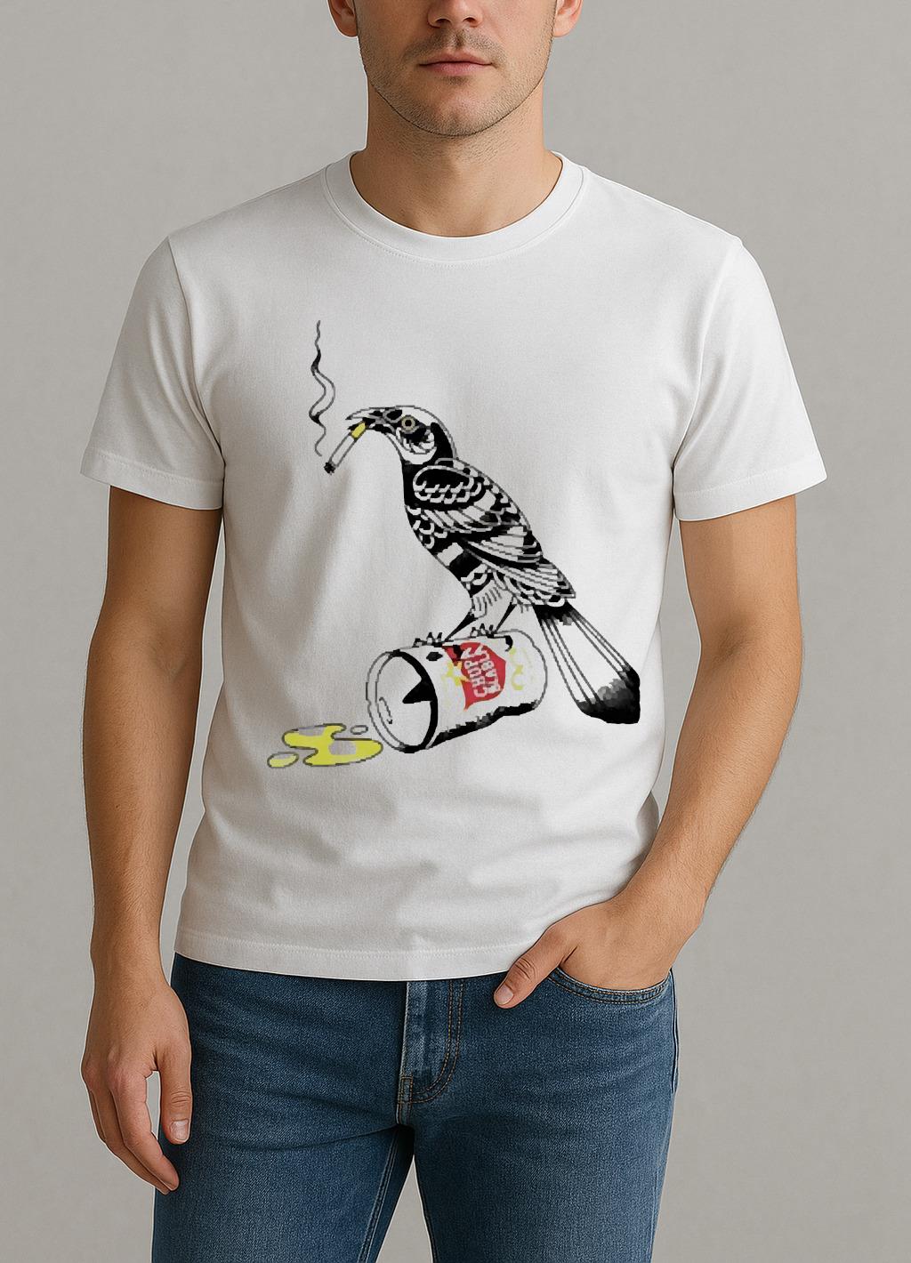 Trashy Grackle Smoking Grackle Bird Premium Shirt by Bino Shirt – Custom Graphic T-Shirt