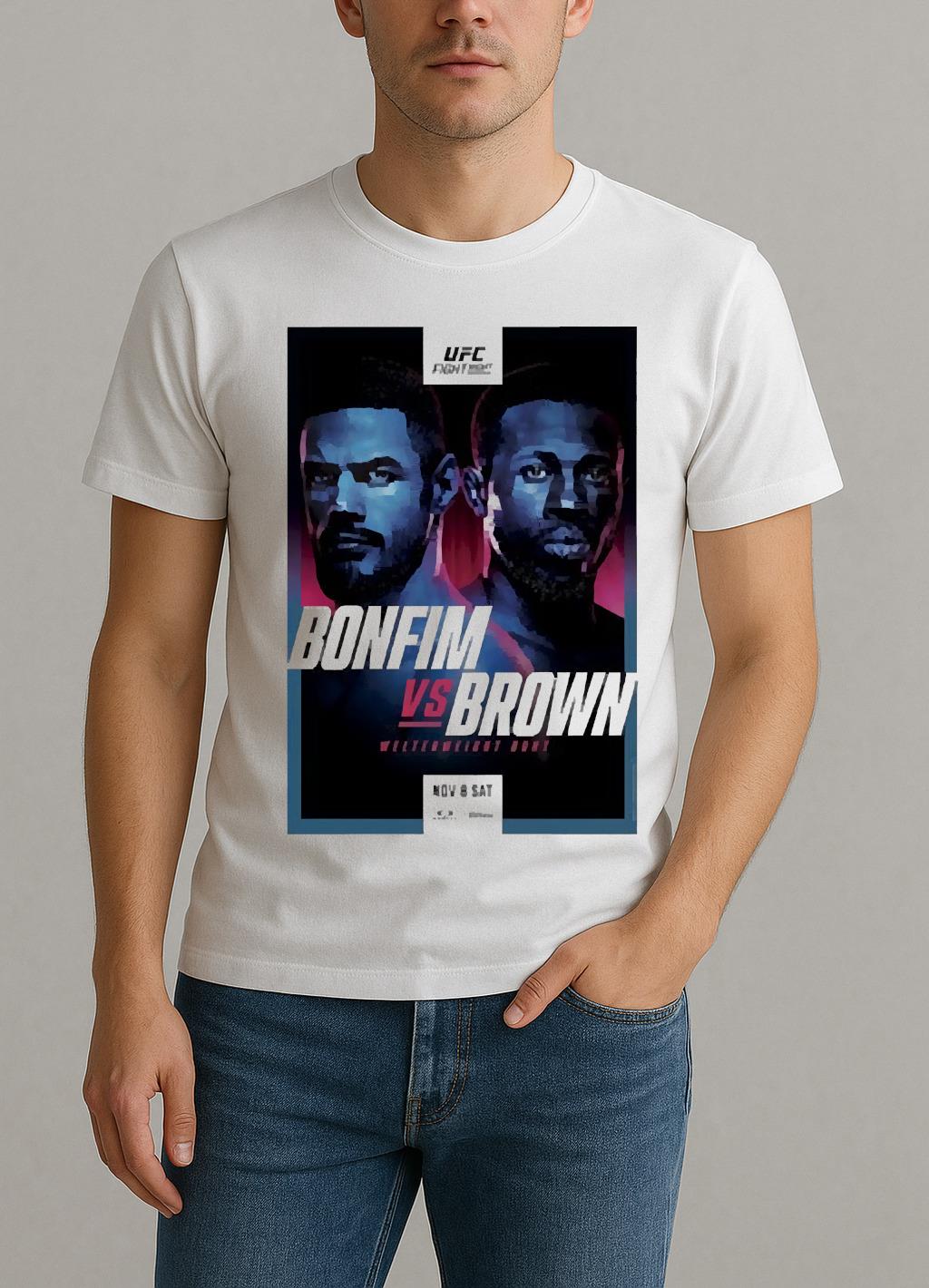 Ufc Fight Night Bonfim Vs Brown Autographed Event Premium Shirt by Bino Shirt – Custom Graphic T-Shirt