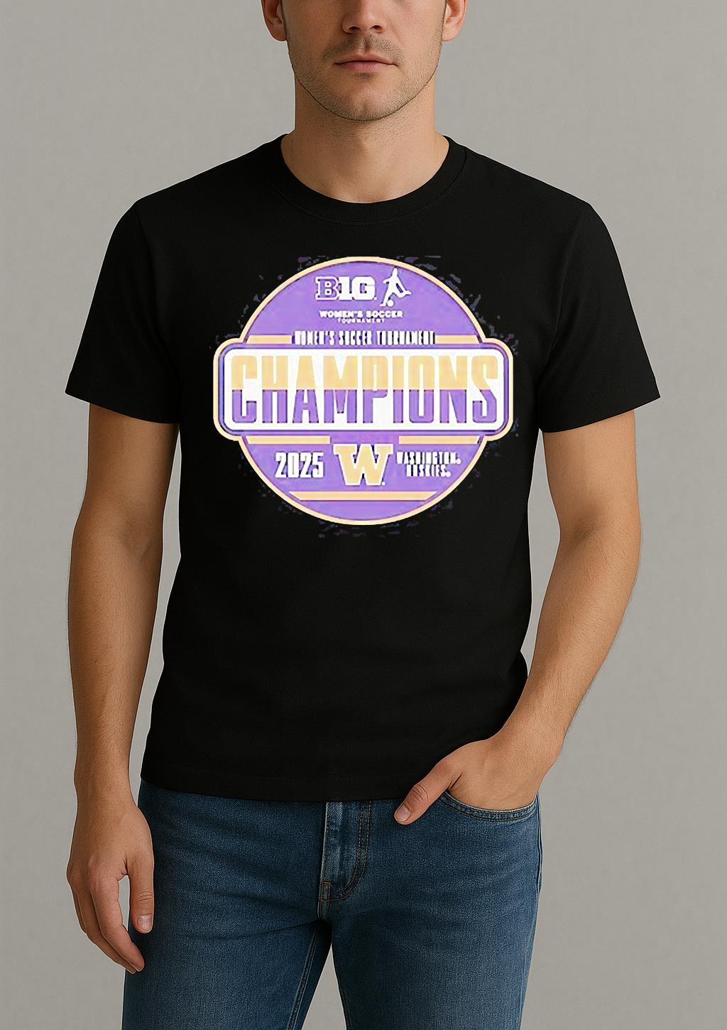 Washington Huskies 2025 Big Ten Womens Soccer Tournament Champions Shirt by Bino Shirt – Custom Graphic T-Shirt