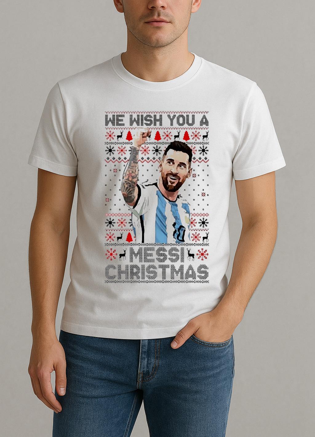 We Wish You A Messi Christmas Ugly Premium Shirt by Bino Shirt – Custom Graphic T-Shirt