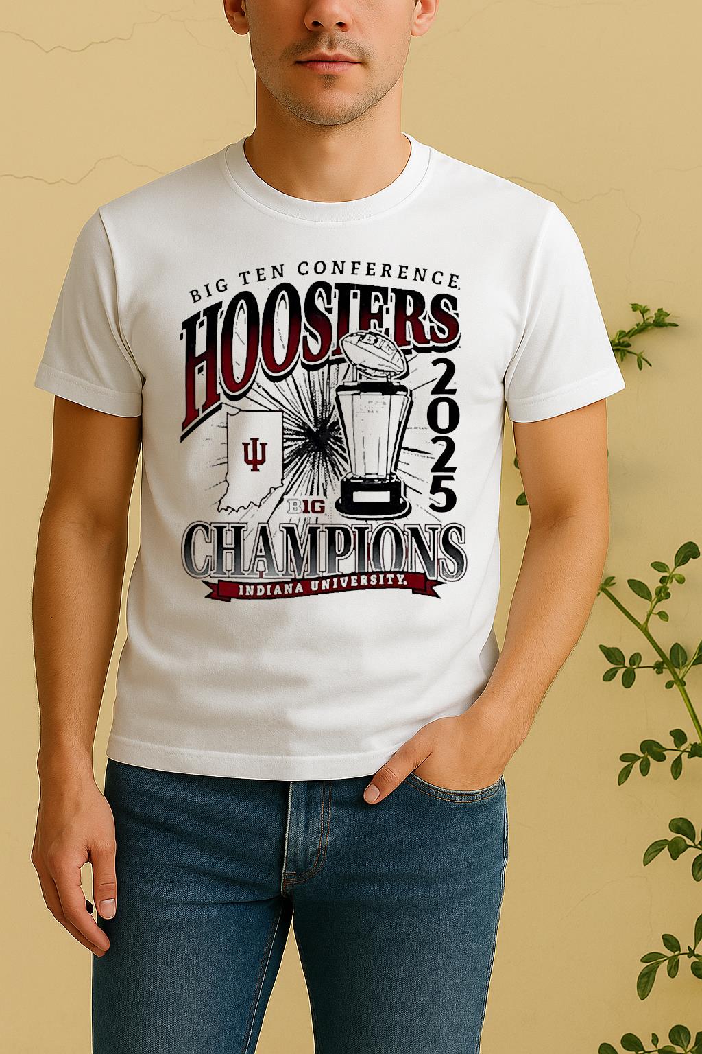 2025 Big Ten Conference Champions Indiana Hoosiers Vintage Shirt by Bino Shirt – Custom Graphic T-Shirt