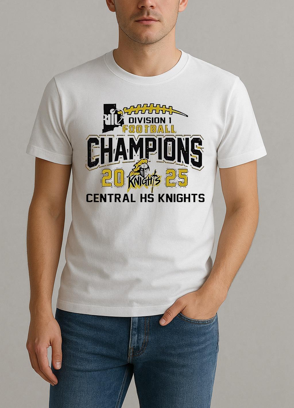 Central Hs Knights 2025 Riil Football Champions Division 1 Shirt by Bino Shirt – Custom Graphic T-Shirt