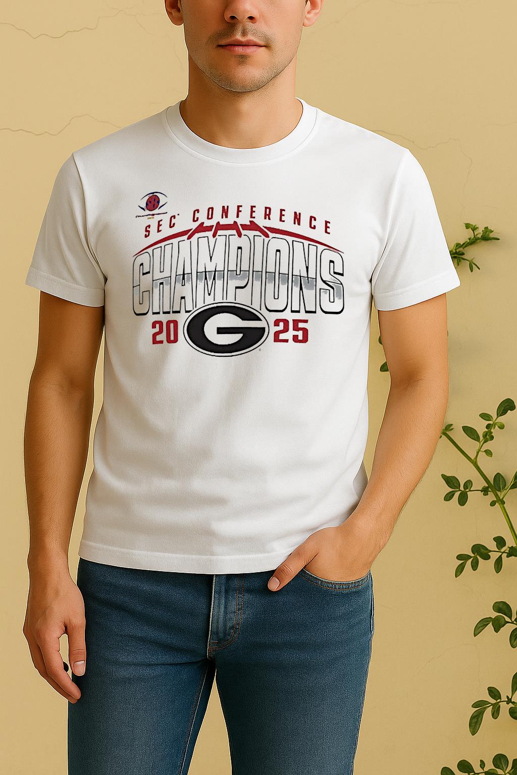 Georgia Bulldogs 2025 Sec Football Champions Endzone Speed Shirt by Bino Shirt – Custom Graphic T-Shirt