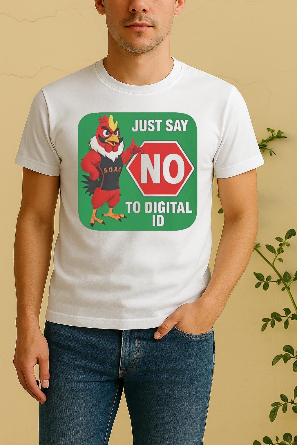 Just Say No To Digital Id Tee Shirt by Bino Shirt – Custom Graphic T-Shirt