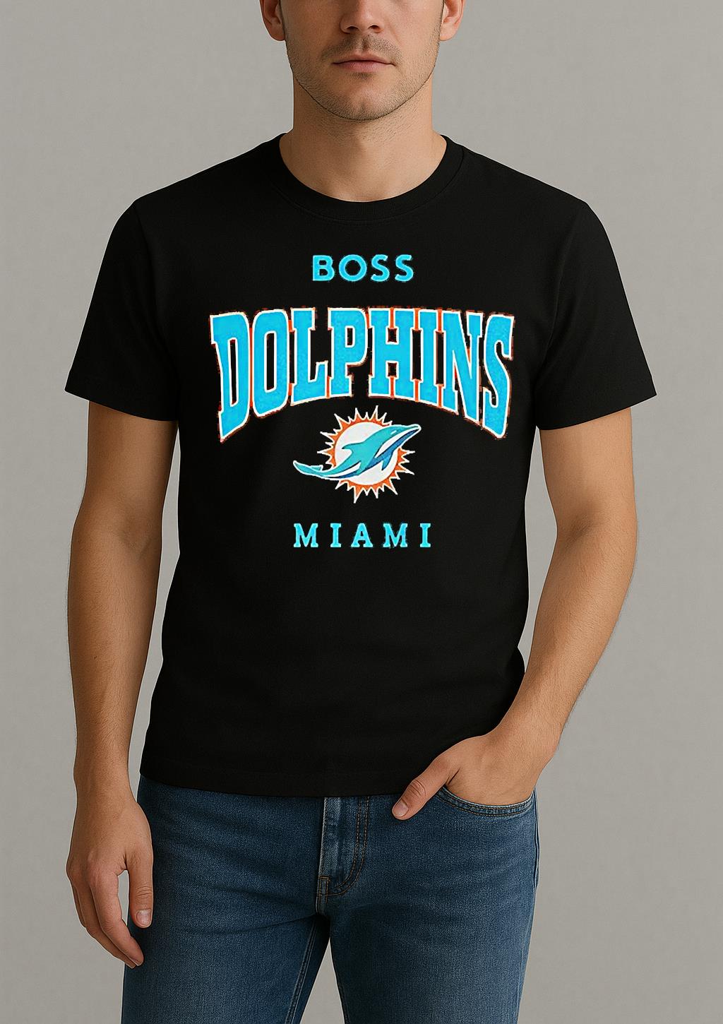 Miami Dolphins Nfl Boss Logo Shirt by Bino Shirt – Custom Graphic T-Shirt