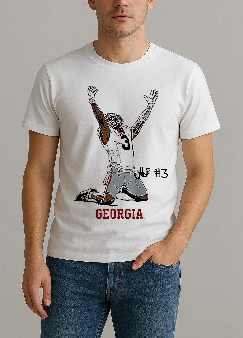 Nate Frazier Georgia Bulldogs Football End Zone Celebration Signature Shirt by Bino Shirt – Custom Graphic T-Shirt