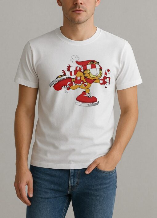 Nice The Fat Cat Santa Skating Shirt