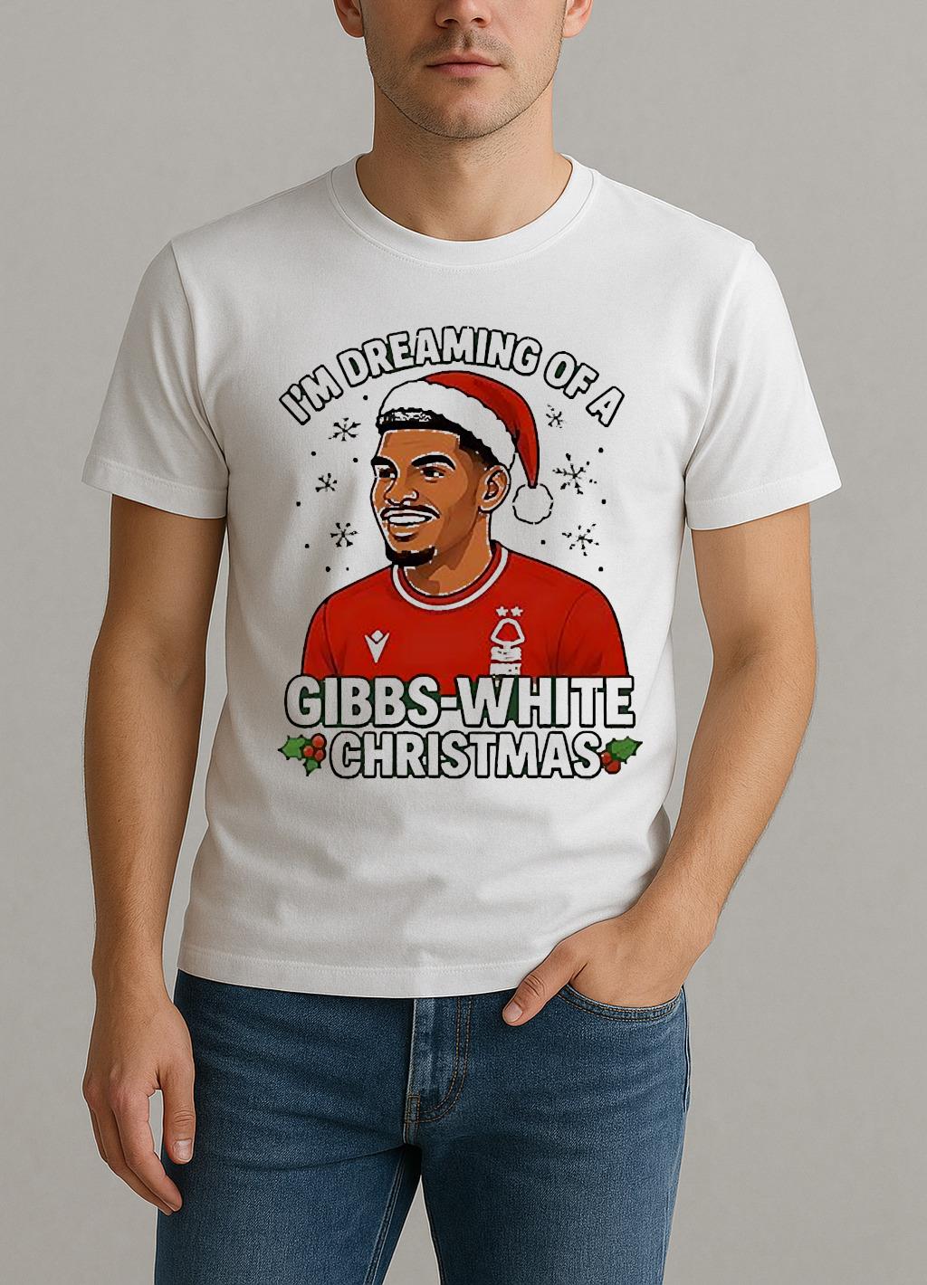 Nottm Forest Im Dreaming Of A Gibbs White Christmas Shirt by Bino Shirt – Custom Graphic T-Shirt