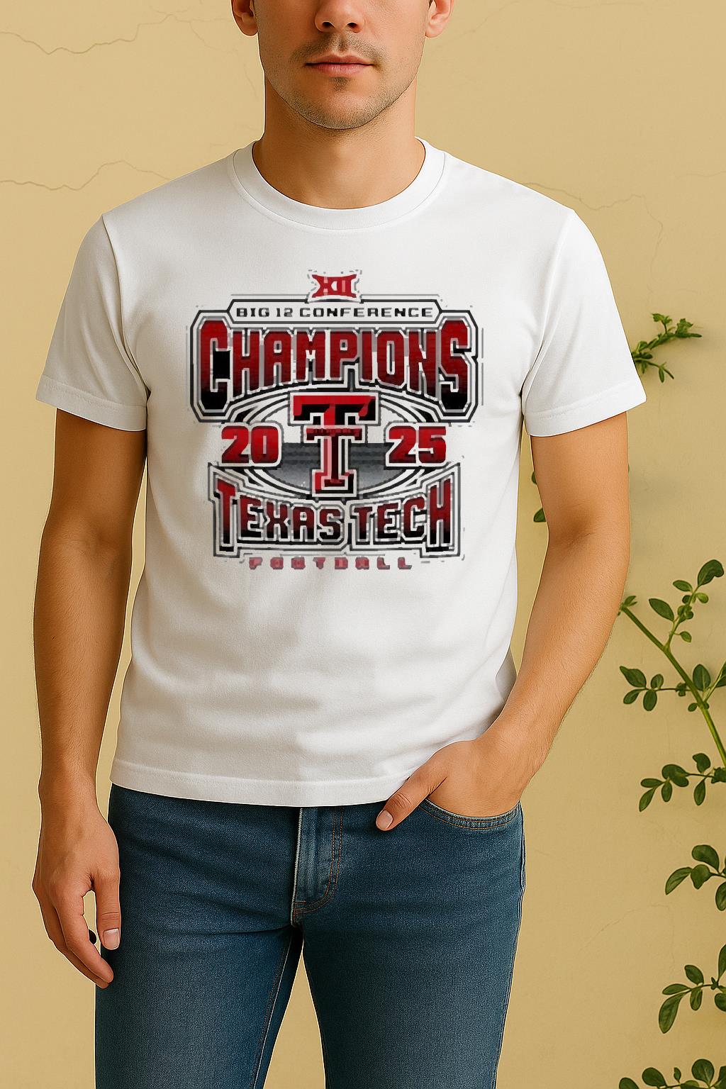 Official Texas Tech Red Raiders 2025 2026 Big 12 Champs Grid Iron Shirt by Bino Shirt – Custom Graphic T-Shirt