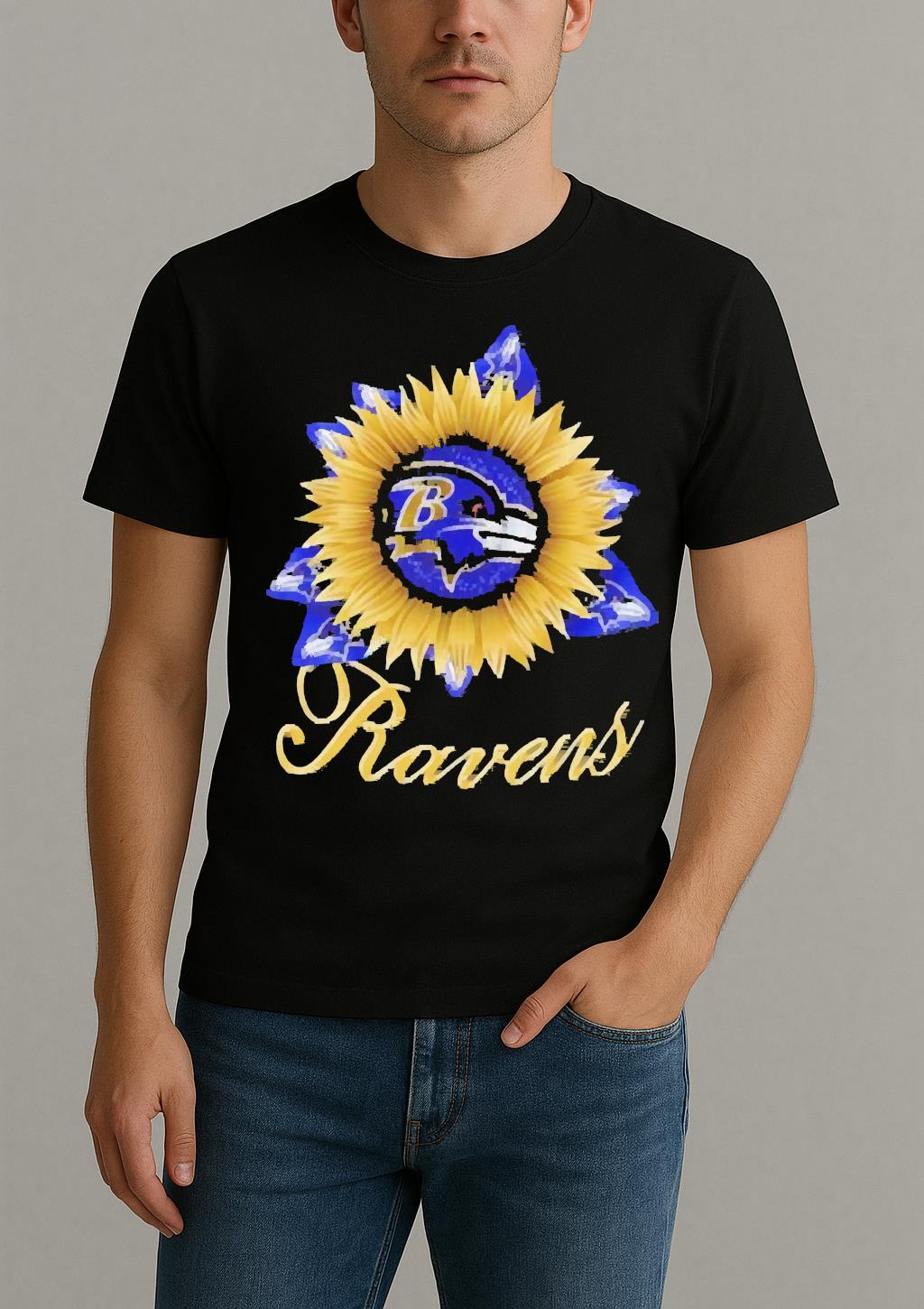 Officials Baltimore Ravens Football X Sunflower Graphic Shirt by Bino Shirt – Custom Graphic T-Shirt