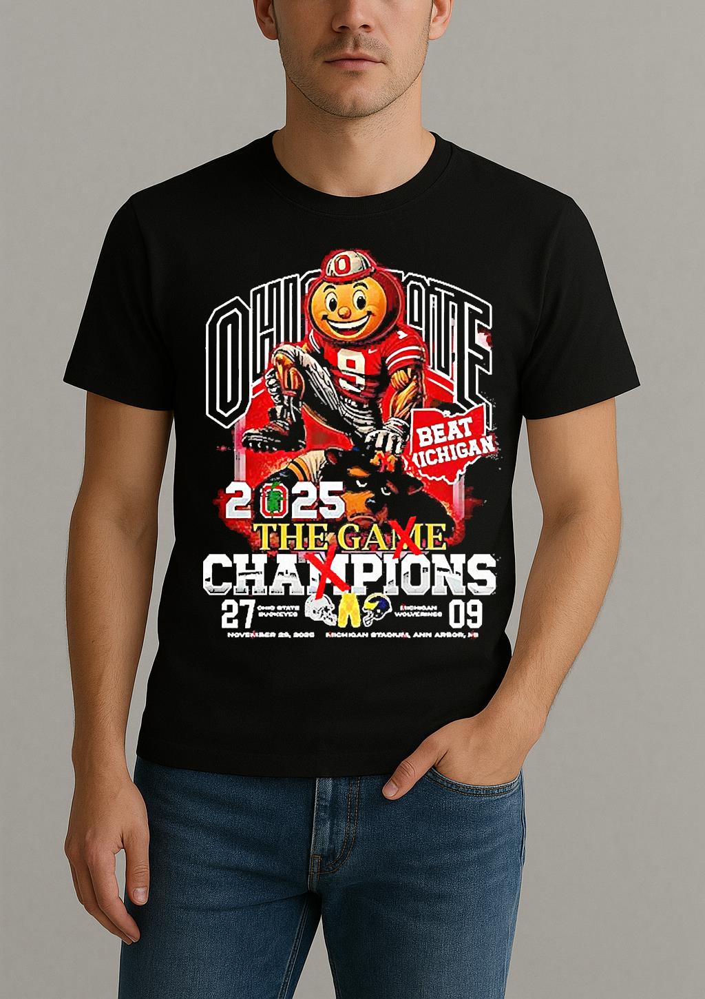 Ohio State Buckeyes Beat Michigan Wolverine The Game Champions 2025 Shirt by Bino Shirt – Custom Graphic T-Shirt