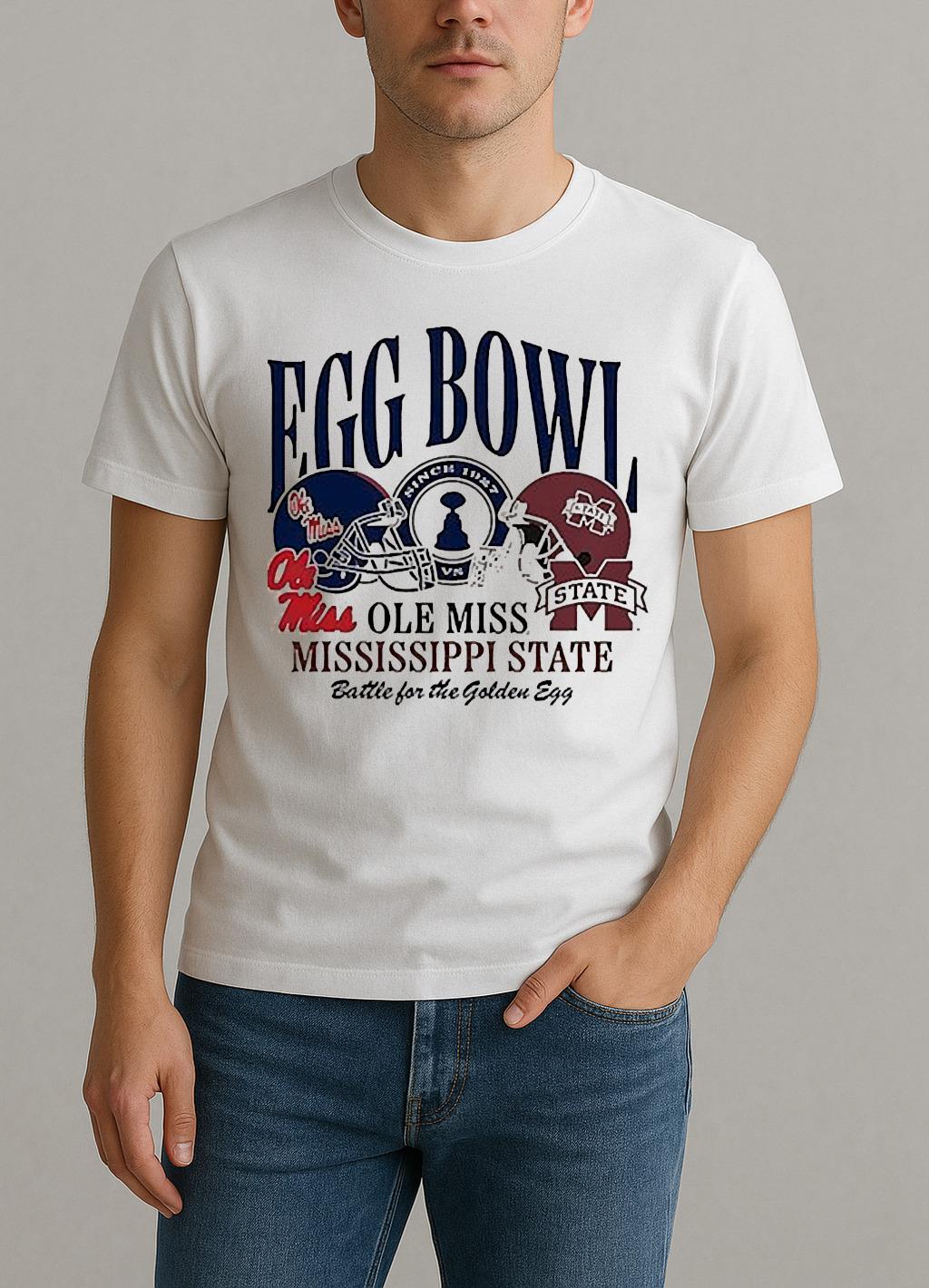 Ole Miss Vs Mississippi State Egg Bowl Battle For The Golden Egg Shirt by Bino Shirt – Custom Graphic T-Shirt