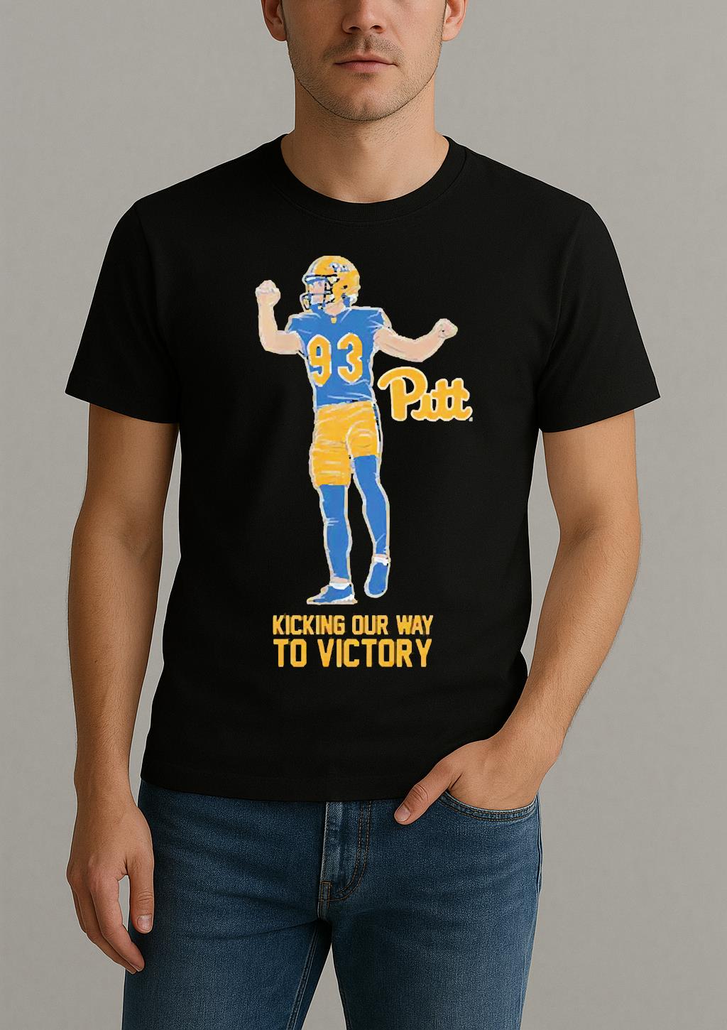 Pitt Trey Butkowski Kicking Our Way To Victory Shirt by Bino Shirt – Custom Graphic T-Shirt